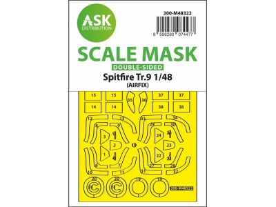 Spitfire Tr.9 double-sided express fit mask for Airfix 