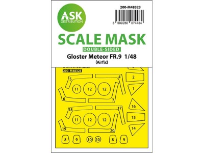 Gloster Meteor FR.9 double-sided fit and self adhesive express mask for Airfix 
