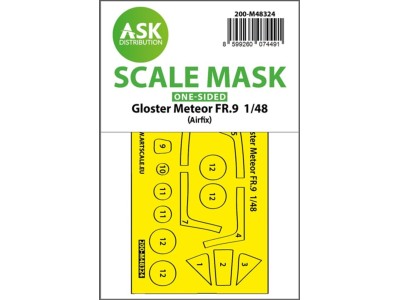 Gloster Meteor FR.9 one-sided fit and self adhesive express mask for Airfix 