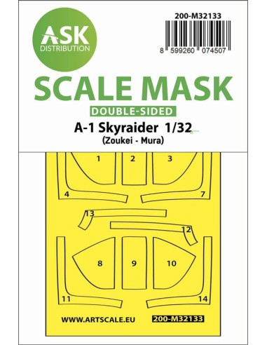 A-1 Skyraider double-sided express fit and self adhesive mask for SWS Zoukei-Mura 