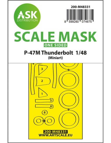 P-47M Thunderbolt  one-sided express fit mask for Miniart 