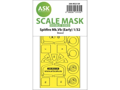 Spitfire Mk.Vb double-sided express fit and self adhesive mask for Kotare 