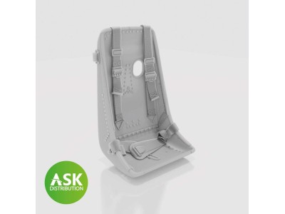Messerschmitt P.1101 Seat (Me 163 type) with Seat belts - 3D print for Das Werk 