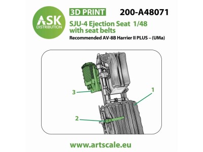 SJU-4 Ejection Seat with seat belts - 1 pc for Uma 