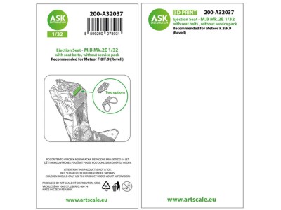Ejection Seat - M.B Mk.2E with seat belts, without survival pack for Revell 