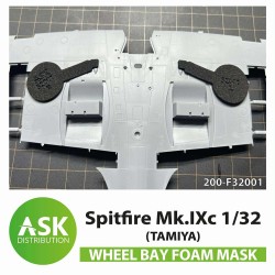 Spitfire Mk.IXc Wheel bays - FOAM flexibel express fit mask for Tamiya 