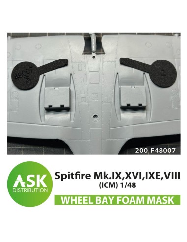 Spitfire Mk.IX, XVI, IXE, VIII FOAM flexibel wheel bay mask for ICM 