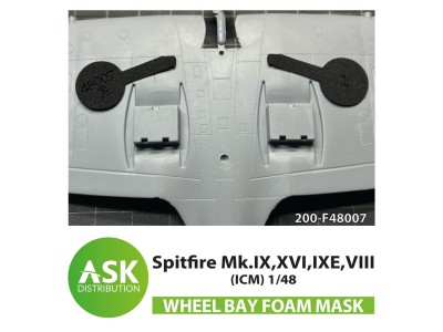Spitfire Mk.IX, XVI, IXE, VIII FOAM flexibel wheel bay mask for ICM 