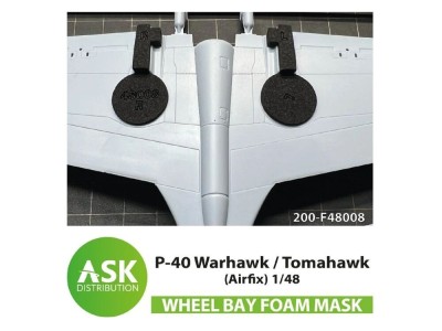 P-40 Warhawk / Tomahawk  FOAM flexibel wheel bay mask for Airfix 