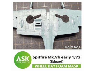 Spitfire Mk.Vb wheel bay FOAM flexibel mask for Eduard 