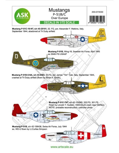 P-51B Mustang part 1 - Europe. The Bastards behind the enemy lines and in foreign services 
