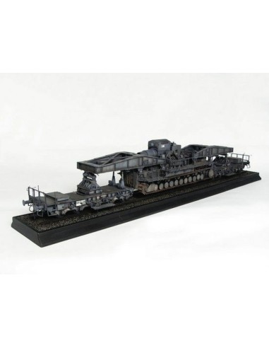 Mörser Karl Gerät 040/041 auf Eisenbahn-Transport-Trailer 