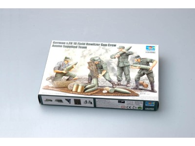 German Field Howitzer Gun Crew on carrying 