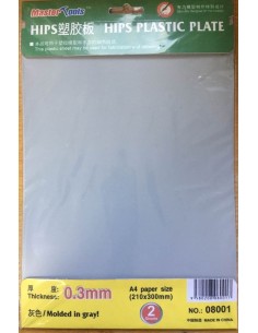 HIPS 0,3mm plastic sheet(210mmx300mmx2pc 