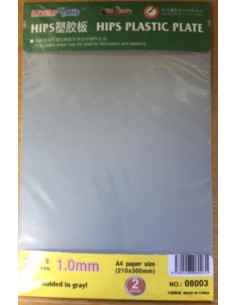 HIPS 1,0mm plastic sheet(210mmx300mmx2pc 