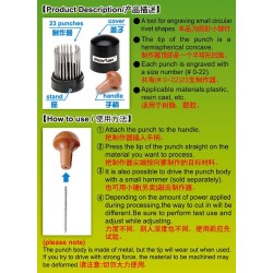 HG Micro Rivet Punch (23 Pcs , 0.25mm-1.35mm)  2