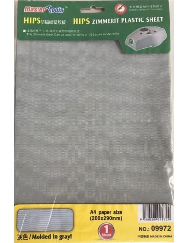 HIPS Zimmerit Plastic Sheet, Molded in gray 