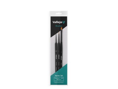 Starter Set (Round No.1 & 3/0 Triangular Handle, Flat No.4, synthetics) 