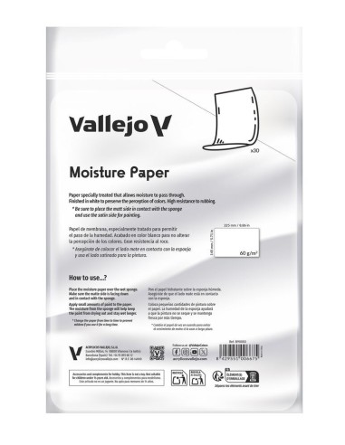 30 Sheets of moisture paper (225 x 145 mm) 60gr 