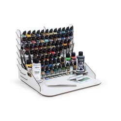 Paint display and work station with vertical storage 40 x 30 x 29,5 cm 