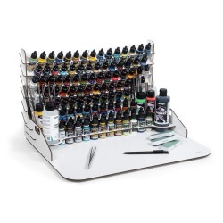 Paint display and work station with vertical storage 50 x 37 x 29,5 cm 