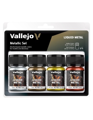 Alcoholbased Metallic Set  Gold (2), Silver & Copper 35 ml 
