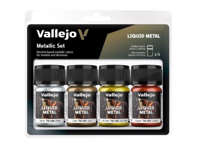 Alcoholbased Metallic Set  Gold (2), Silver & Copper 35 ml 