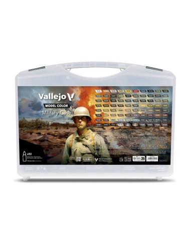Military Case. Includes: 76 colors + 4 auxiliaries selected for camouflage schemes & military uniforms 18 ml 