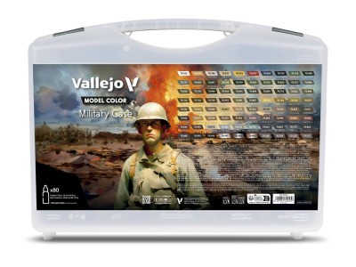 Military Case. Includes: 76 colors + 4 auxiliaries selected for camouflage schemes & military uniforms 18 ml 