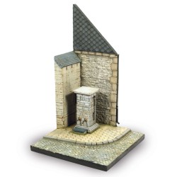 Street Corner with Waterpump Normandy 15,5 x 15,5 cm 