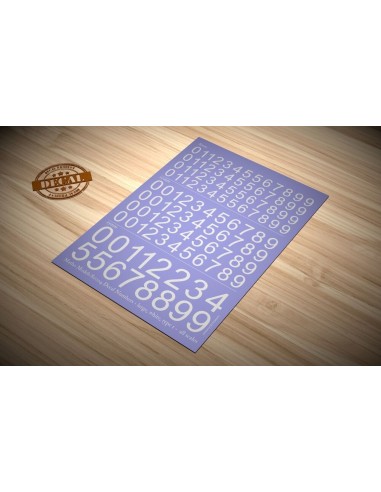 Decal Numbers - large, white, type 1 