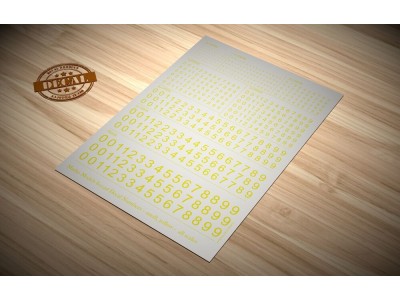Decal Numbers - small, yellow 