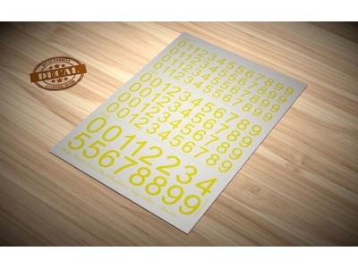 Decal Numbers - large, yellow 