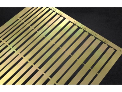 PE Brass Strips B: 1,25 - 3 mm (0,10mm thickness) 