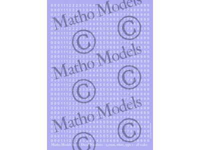Decal Numbers - 2.5mm, white, type 1 