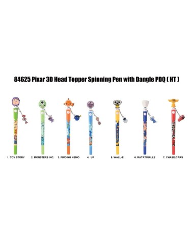 PIXAR - Stylo rotatif 3D Head Topper (Display de 12 pcs) 