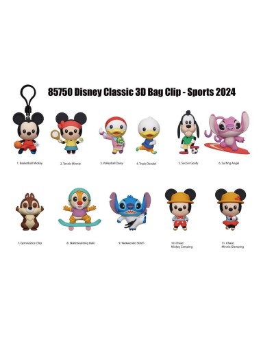 DISNEY SPORTS - Series 55 - 3D Foam Bag Clip (Display 24 Pcs) 