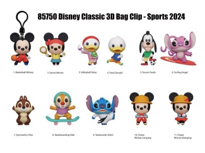 DISNEY SPORTS - Series 55 - 3D Foam Bag Clip (Display 24 Pcs) 