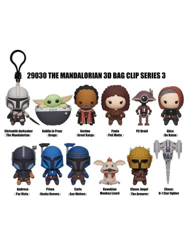 STAR WARS MANDALORIAN - Series 3 - 3D Foam Bag Clip (Display 24 Pcs) 