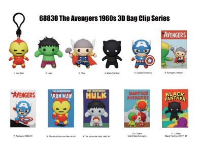 AVENGERS 60TH COMIC - Series 1 - 3D Foam Bag Clip (Display 24 Pcs) 