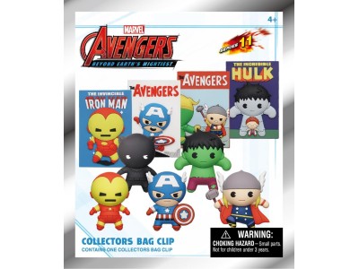 AVENGERS 60TH COMIC - Series 1 - 3D Foam Bag Clip (Display 24 Pcs) 