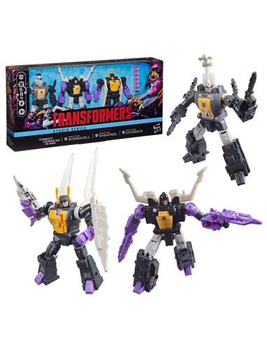 TRANSFORMERS - Bombshell, Shrapnell & Kickback - Figurine MTME 14cm 
