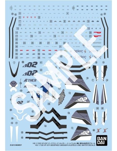 MACROSS - HG 1/100 VF-31F SIEGFRIED WATER DECALS - Model Kit 