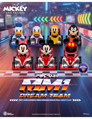 DISNEY - MM1 Dream Teal Pull Black Car - Set 6 Figurine Blind Box 5cm 
