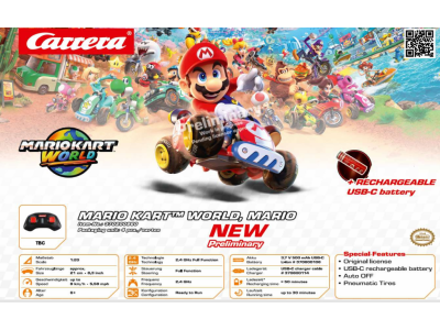 MARIO KART WORLD - Mario - RC 1/20 21cm 