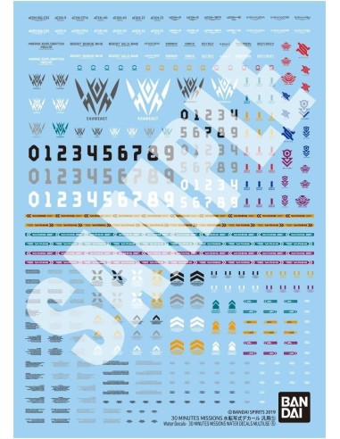 GUNDAM - 30 MINUTES MISSIONS WATER DECALS MULTIUSE - Model Kit 
