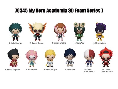 MY HERO ACADEMIA - Series 7 - 3D Foam Bag Clip (Display 24 Pcs) 