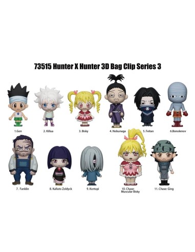 HUNTER X HUNTER - Series 3 - 3D Foam Bag Clip (Display 24 Pcs) 