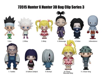 HUNTER X HUNTER - Series 3 - 3D Foam Bag Clip (Display 24 Pcs) 