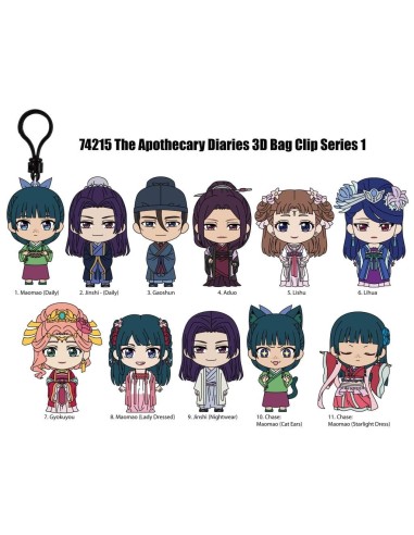 CARNETS DE L'APOTHICAIRE -Series 1 - 3D Foam Bag Clip (Display 24 Pcs) 